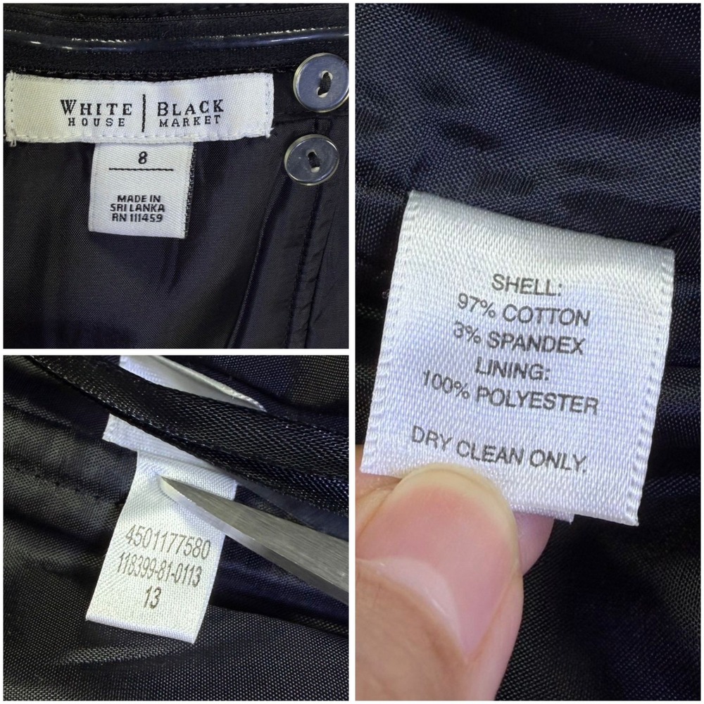 White House Black Market Strapless Black White Striped Fit Flare Dress Size 8‎ - Picture 6 of 10